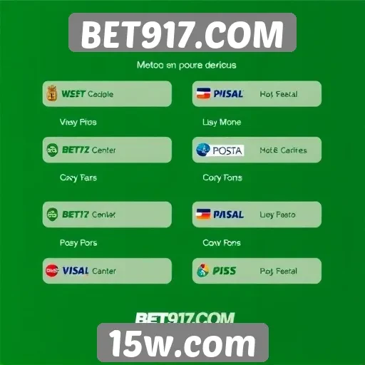 Métodos de pagamento disponíveis no BET917.COM